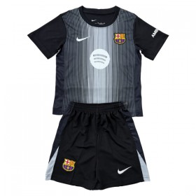 Fotbalový Komplet FC Barcelona Brankářské Dětské 2025-26 Černá Krátký Rukáv (+ trenýrky)