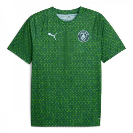 Fotbalové dres Manchester City Pre-Match 2025-26 Zelená Krátký Rukáv