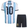 Fotbalový Komplet Argentina Messi 10 Dětské Domácí Mistrovství Světa 2026 Krátký Rukáv (+ trenýrky)