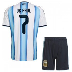Fotbalový Komplet Argentina De Paul 7 Dětské Domácí Mistrovství Světa 2026 Krátký Rukáv (+ trenýrky)