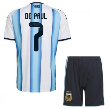 Fotbalový Komplet Argentina De Paul 7 Dětské Domácí Mistrovství Světa 2026 Krátký Rukáv (+ trenýrky)