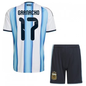 Fotbalový Komplet Argentina Garnacho 17 Dětské Domácí Mistrovství Světa 2026 Krátký Rukáv (+ trenýrky)