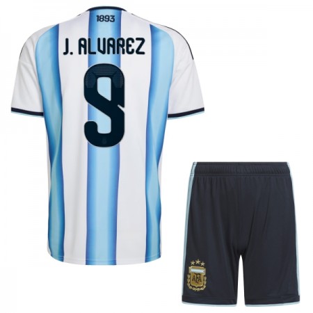 Fotbalový Komplet Argentina J. Alvarez 9 Dětské Domácí Mistrovství Světa 2026 Krátký Rukáv (+ trenýrky)