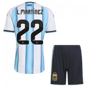 Fotbalový Komplet Argentina Lautaro Martinez 22 Dětské Domácí Mistrovství Světa 2026 Krátký Rukáv (+ trenýrky)