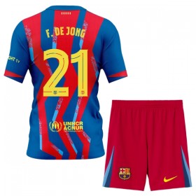 Fotbalový Komplet FC Barcelona F. De Jong 21 Dětské Čtvrtý 2025-26 Krátký Rukáv (+ trenýrky)