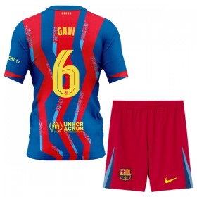 Fotbalový Komplet FC Barcelona Gavi 6 Dětské Čtvrtý 2025-26 Krátký Rukáv (+ trenýrky)