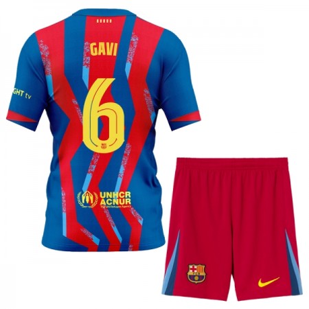 Fotbalový Komplet FC Barcelona Gavi 6 Dětské Čtvrtý 2025-26 Krátký Rukáv (+ trenýrky)
