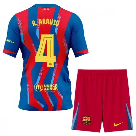 Fotbalový Komplet FC Barcelona R. Araujo 4 Dětské Čtvrtý 2025-26 Krátký Rukáv (+ trenýrky)
