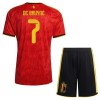 Fotbalový Komplet Belgie De Bruyne 7 Dětské Domácí Mistrovství Světa 2026 Krátký Rukáv (+ trenýrky)