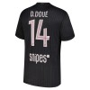 Fotbalové dres Paris Saint-Germain D. Doue 14 Jordan Čtvrtý 2025-26 Krátký Rukáv