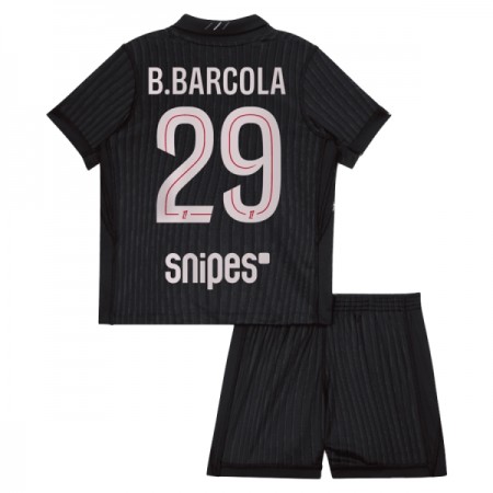 Fotbalový Komplet Paris Saint-Germain B. Barcola 29 Jordan Dětské Čtvrtý 2025-26 Krátký Rukáv (+ trenýrky)