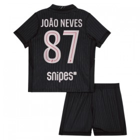 Fotbalový Komplet Paris Saint-Germain Joao Neves 87 Jordan Dětské Čtvrtý 2025-26 Krátký Rukáv (+ trenýrky)