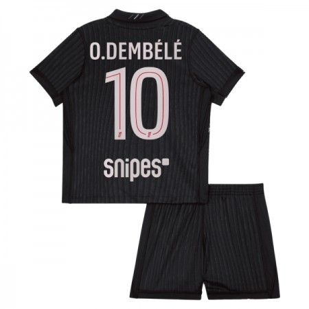 Fotbalový Komplet Paris Saint-Germain O. Dembele 10 Jordan Dětské Čtvrtý 2025-26 Krátký Rukáv (+ trenýrky)