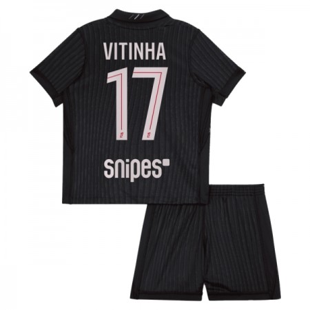 Fotbalový Komplet Paris Saint-Germain Vitinha 17 Jordan Dětské Čtvrtý 2025-26 Krátký Rukáv (+ trenýrky)