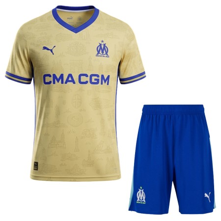 Fotbalový Komplet Olympique de Marseille Dětské Čtvrtý 2025-26 Krátký Rukáv (+ trenýrky)