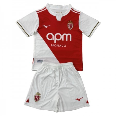 Fotbalový Komplet AS Monaco Dětské Domácí 2025-26 Krátký Rukáv (+ trenýrky)