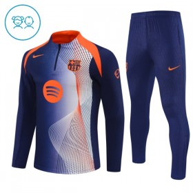 FC Barcelona Dětské Tréninkový Mikina Čtvrt Zip 2025-26 Modrá