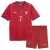 Fotbalový Komplet Portugalsko Ronaldo 7 Dětské Domácí Mistrovství Světa 2026 Krátký Rukáv (+ trenýrky)
