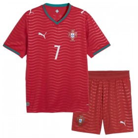 Fotbalový Komplet Portugalsko Ronaldo 7 Dětské Domácí Mistrovství Světa 2026 Krátký Rukáv (+ trenýrky)