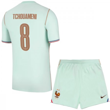 Fotbalový Komplet Francie Tchouameni 8 Dětské Venkovní Mistrovství Světa 2026 Krátký Rukáv (+ trenýrky)