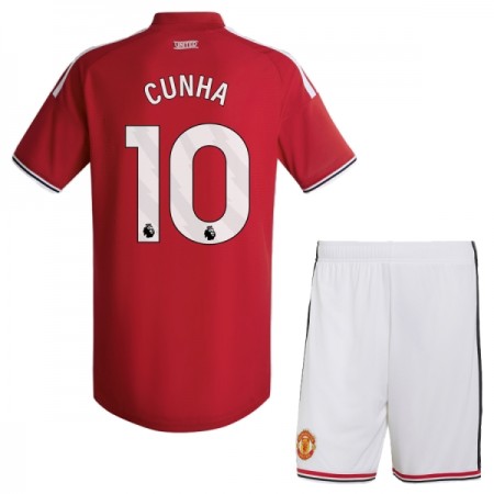 Fotbalový Komplet Manchester United Cunha 10 Dětské Domácí 2026-27 Krátký Rukáv (+ trenýrky)