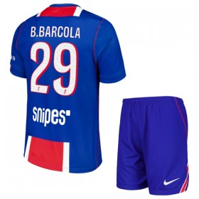 Fotbalový Komplet Paris Saint-Germain Bradley Barcola 29 Dětské Domácí 2026-27 Krátký Rukáv (+ trenýrky)