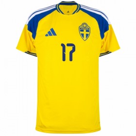 Fotbalové dres Švédsko Gyokeres 17 Domácí Mistrovství Světa 2026 Krátký Rukáv