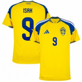 Fotbalové dres Švédsko Isak 9 Domácí Mistrovství Světa 2026 Krátký Rukáv