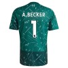 Fotbalový Komplet Liverpool A. Becker 1 Brankářské Dětské Domácí 2026-27 Zelená Krátký Rukáv (+ trenýrky)