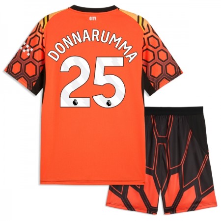 Fotbalový Komplet Manchester City Donnarumma 25 Brankářské Dětské Alternativní 2026-27 Oranžový Krátký Rukáv (+ trenýrky)