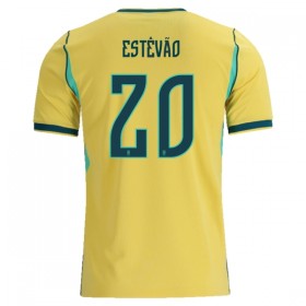 Fotbalové dres Brazílie Estevao 20 Domácí Mistrovství Světa 2026 Krátký Rukáv