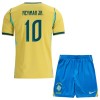 Fotbalový Komplet Brazílie Neymar JR 10 Dětské Domácí Mistrovství Světa 2026 Krátký Rukáv (+ trenýrky)