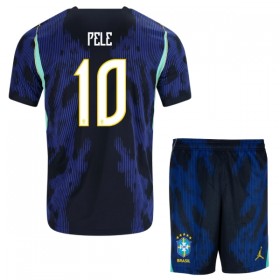 Fotbalový Komplet Brazílie Pele 10 Dětské Venkovní Mistrovství Světa 2026 Krátký Rukáv (+ trenýrky)