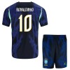 Fotbalový Komplet Brazílie Ronaldinho 10 Dětské Venkovní Mistrovství Světa 2026 Krátký Rukáv (+ trenýrky)
