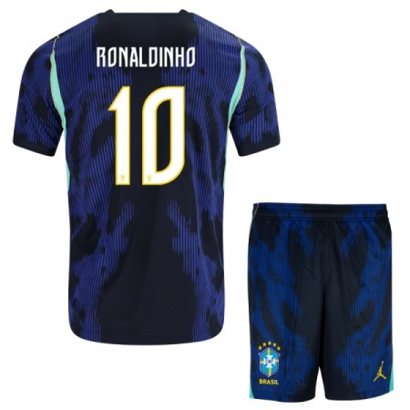 Fotbalový Komplet Brazílie Ronaldinho 10 Dětské Venkovní Mistrovství Světa 2026 Krátký Rukáv (+ trenýrky)
