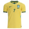 Fotbalový Komplet Brazílie Vini JR. 7 Dětské Domácí Mistrovství Světa 2026 Krátký Rukáv (+ trenýrky)