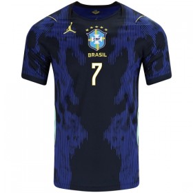 Fotbalový Komplet Brazílie Vini JR. 7 Dětské Venkovní Mistrovství Světa 2026 Krátký Rukáv (+ trenýrky)