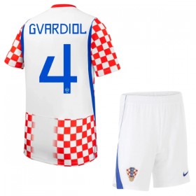 Fotbalový Komplet Chorvatsko Gvardiol 4 Dětské Domácí Mistrovství Světa 2026 Krátký Rukáv (+ trenýrky)