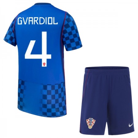 Fotbalový Komplet Chorvatsko Gvardiol 4 Dětské Venkovní Mistrovství Světa 2026 Krátký Rukáv (+ trenýrky)