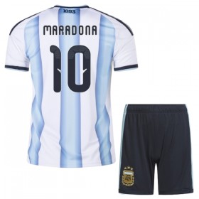 Fotbalový Komplet Argentina Maradona 10 Dětské Domácí Mistrovství Světa 2026 Krátký Rukáv (+ trenýrky)