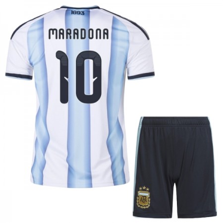 Fotbalový Komplet Argentina Maradona 10 Dětské Domácí Mistrovství Světa 2026 Krátký Rukáv (+ trenýrky)