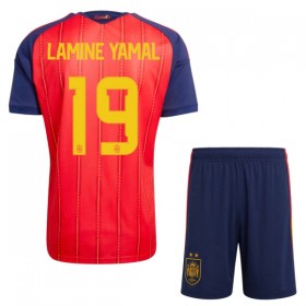 Fotbalový Komplet Španělsko 2 Stars Lamine Yamal 19 Dětské Domácí Mistrovství Světa 2026 Krátký Rukáv (+ trenýrky)