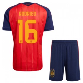 Fotbalový Komplet Španělsko 2 Stars Rodrigo 16 Dětské Domácí Mistrovství Světa 2026 Krátký Rukáv (+ trenýrky)