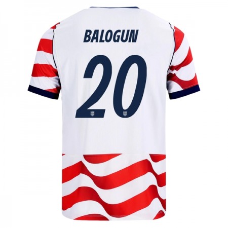 Fotbalové dres Spojené Státy Americké Balogun 20 Domácí Mistrovství Světa 2026 Krátký Rukáv Fotbalové dres Spojené Státy Americké Balogun 20 Domácí Mistrovství Světa 2026 Krátký Rukáv