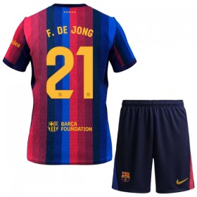 Fotbalový Komplet FC Barcelona F. De Jong 21 Dětské Domácí 2026-27 Krátký Rukáv (+ trenýrky)