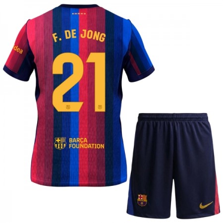 Fotbalový Komplet FC Barcelona F. De Jong 21 Dětské Domácí 2026-27 Krátký Rukáv (+ trenýrky)