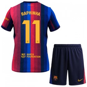 Fotbalový Komplet FC Barcelona Raphinha 11 Dětské Domácí 2026-27 Krátký Rukáv (+ trenýrky)