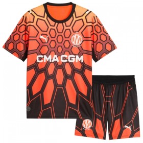 Fotbalový Komplet Olympique de Marseille Dětské Domácí 2026-27 Oranžový Krátký Rukáv (+ trenýrky)