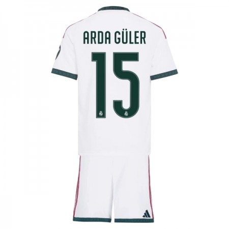 Fotbalový Komplet Real Madrid Arda Guler 15 Dětské Domácí 2026-27 Krátký Rukáv (+ trenýrky) Fotbalový Komplet Real Madrid Arda Guler 15 Dětské Domácí 2026-27 Krátký Rukáv (+ trenýrky)