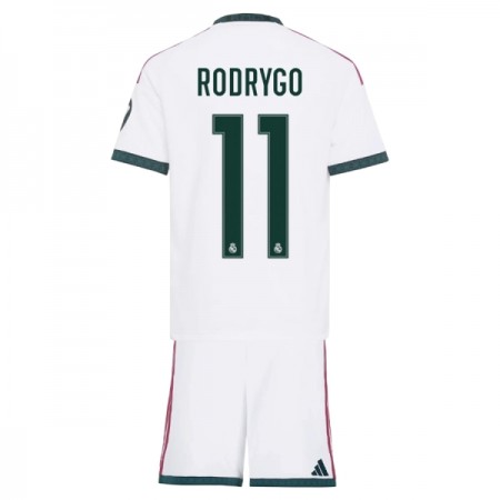 Fotbalový Komplet Real Madrid Rodrygo 11 Dětské Domácí 2026-27 Krátký Rukáv (+ trenýrky) Fotbalový Komplet Real Madrid Rodrygo 11 Dětské Domácí 2026-27 Krátký Rukáv (+ trenýrky)